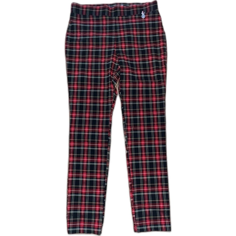 Tommy Hilfiger Womens Tartan Plaid Pants Size 12  Rayon Polyester Spandex 0455